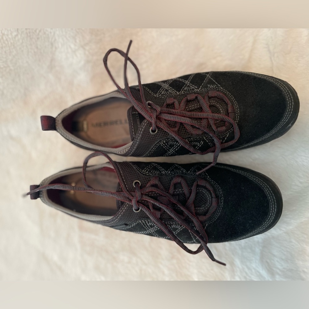 Merrell Women’s Mimosa Glee Black Suede Leather Walking Shoes